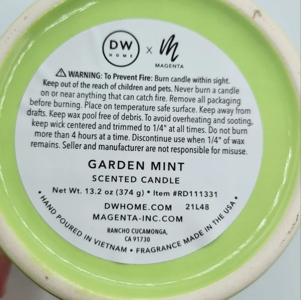 Rae Dunn Hello Spring Knome Candle Garden Mint